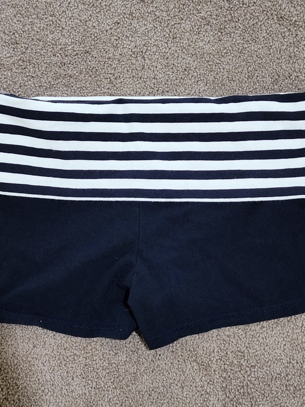 Gilly Hicks Navy Yoga Shorts with White Stripe Foldover Waist - Offers Welcomed - Picture 3 of 3